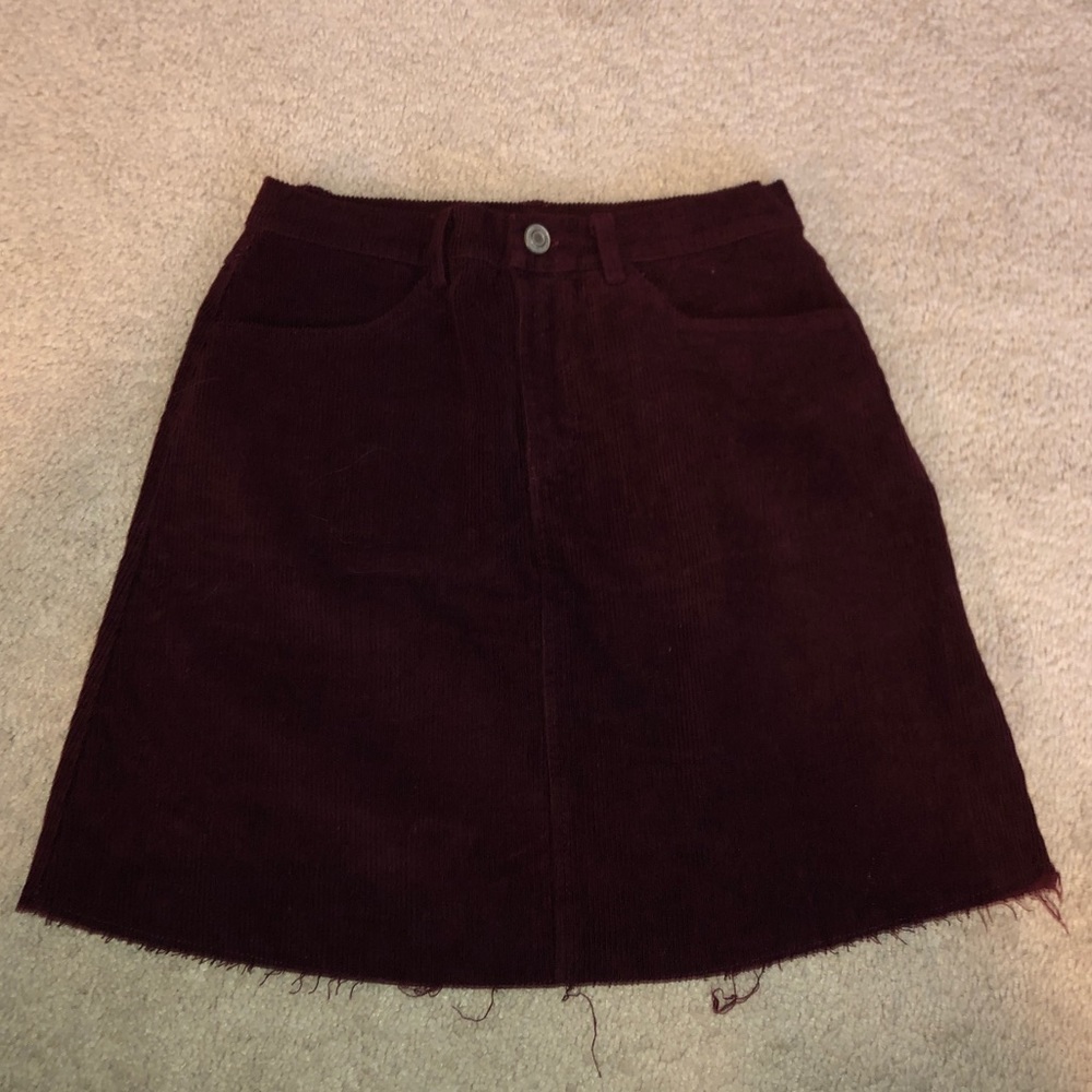 Corduroy Burgundy Skirt